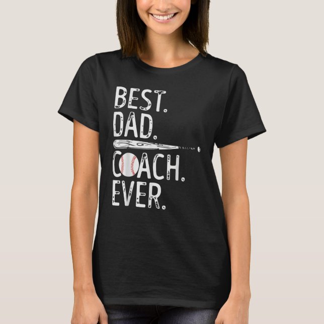 T-shirt Mens Best Dad Coach Ever Baseball Patriotic For Fa (Devant)