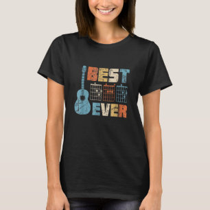 T-shirt Mens Best Dad Ever Music Notes Guitare Chords Musi