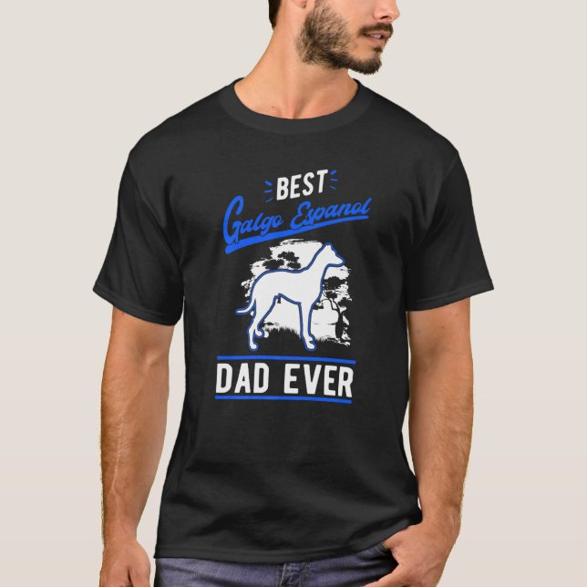 T-shirt Mens Best Galgo Espanol Dad Ever Spanish Greyhound (Devant)