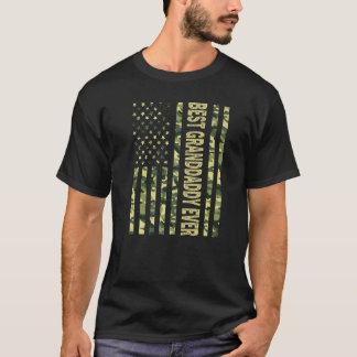 T-shirt Mens Best Granddaddy Ever Us Drapeau Américain Gra