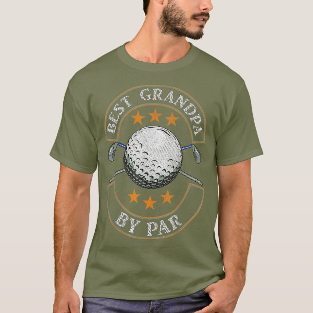 T-shirt Mens Best Grandpa By Par Golf Lover Journée sporti (Devant)