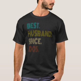 T-shirt Mens Best Husband Since 2005 Vintage Couples Marri