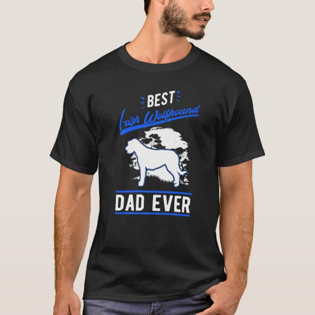 T-shirt Mens Best Irish Wolfhound Dad Ever   (Devant)