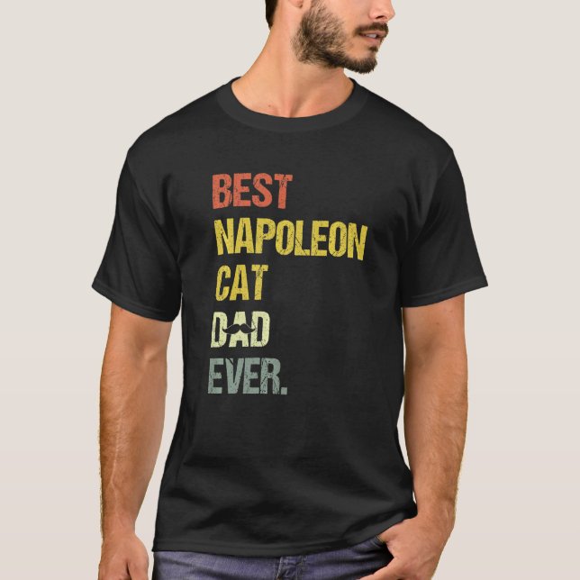 T-shirt Mens Best Napoleon Cat Dad  Cat (Devant)