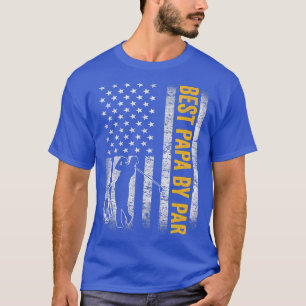 T-shirt Mens Best Papa By Par US American Flag Père's Da