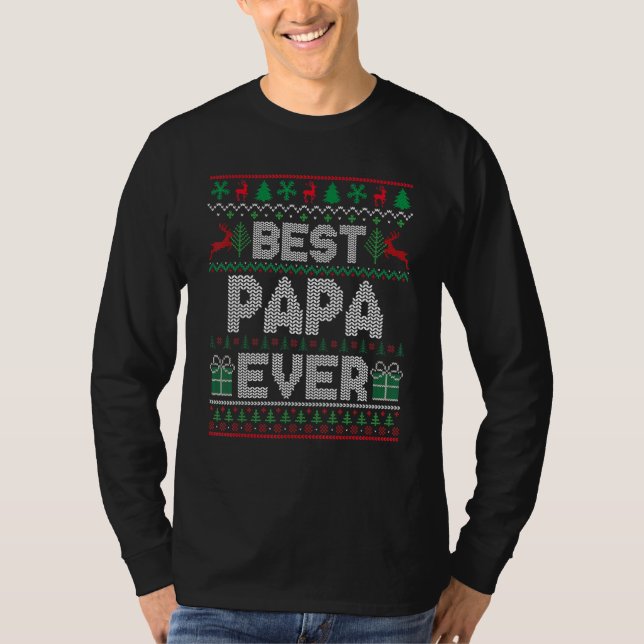 T-shirt Mens Best Papa Ever Christmas Pajamas Matching Ugl (Devant)