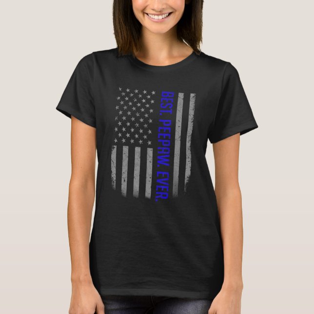 T-shirt Mens Best Peepaw Jamais Drapeau Américain Pour Pèr (Devant)