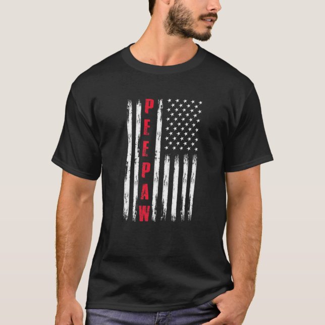 T-shirt Mens Best Peepaw Jamais Us Drapeau Pour Stepdad Fa (Devant)