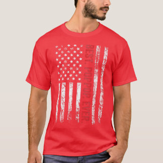 T-shirt Mens Best Pop Pop Ever American US Flag Grandpa Fa