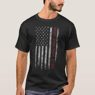 T-shirt Mens Best Pop Pop Ever US Drapeau Américain Père