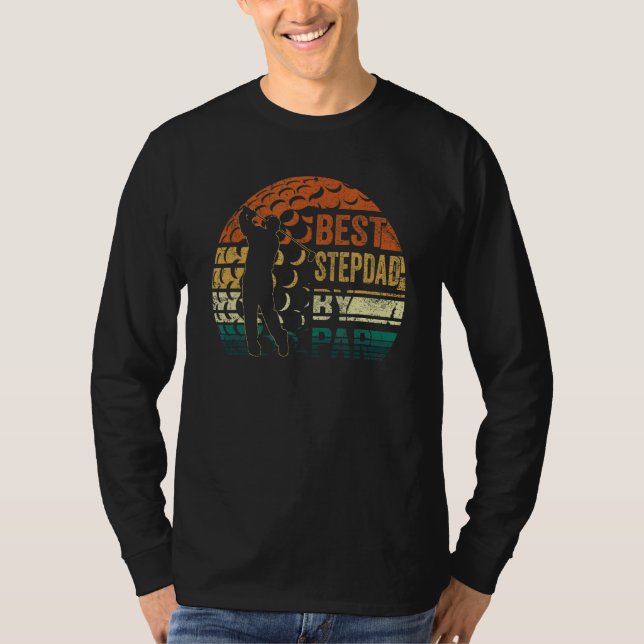 T-shirt Mens Best Stepdad By Par Retro Fête des pères Golf (Devant)