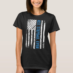 T-shirt Mens Best Stepdad Jamais Us Drapeau Américain Fath