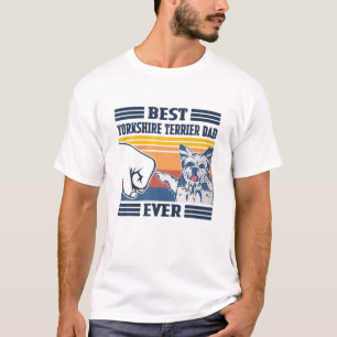 T-shirt Mens Best Yorkshire Terrier Papa Jamais Drôle Chie