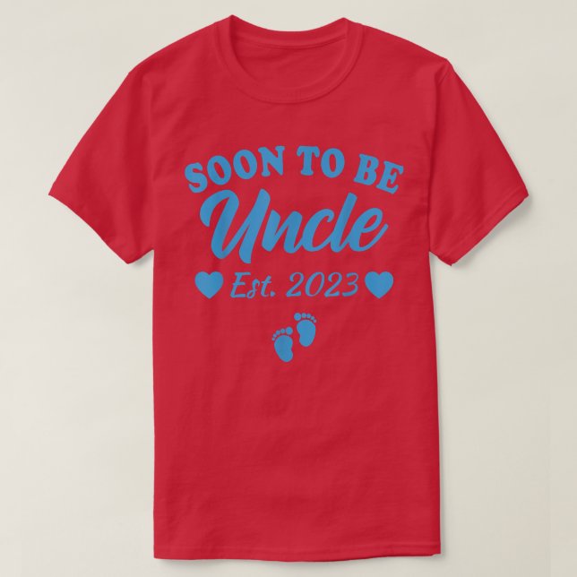 T-shirt Mens Bientôt Être Oncle 2023 Grossesse Faire-part (Design devant)