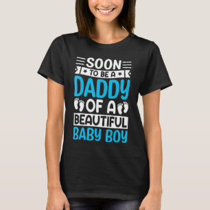 T-shirt Mens Bientôt Être Un Papa D'Un Beau Bébé Garçon D