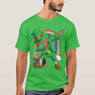 T-shirt Mens Black Leprechaun Dabbing African American St
