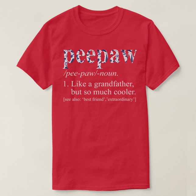 T-shirt Mens Blue Cravate Die Cool Peepaw Comme un grand-p (Design devant)