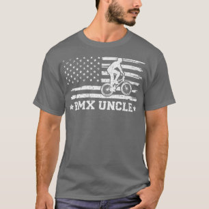 T-shirt Mens BMX Bike Rider American Drapeau BMX Uncle Pèr