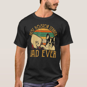 T-shirt Mens Boston Terrier Meilleur Chien Papa Jamais Vin