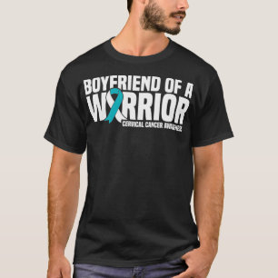 T-shirt Mens Boyfriend d'un Guerrier Cervical Cancer Award