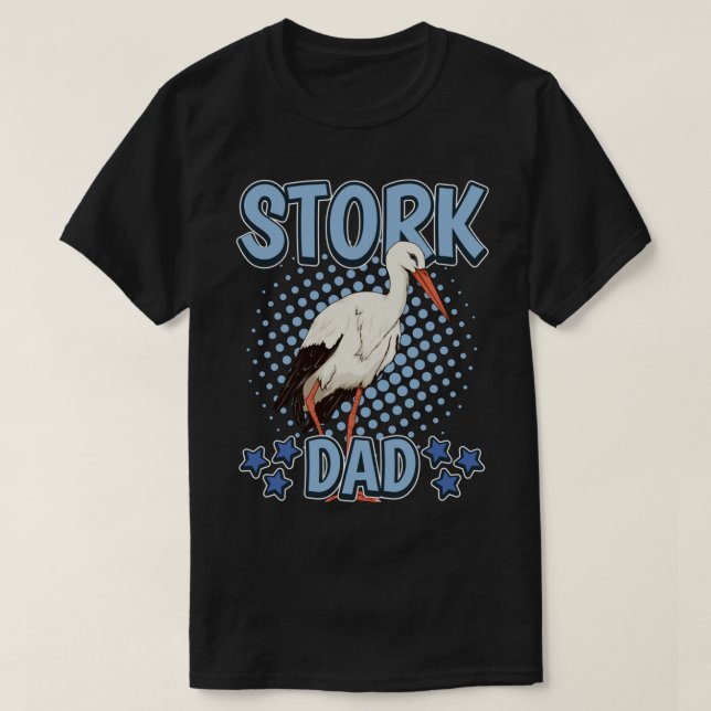 T-shirt Mens Boys Stork Papa Bird Citation Fête des pères  (Design devant)