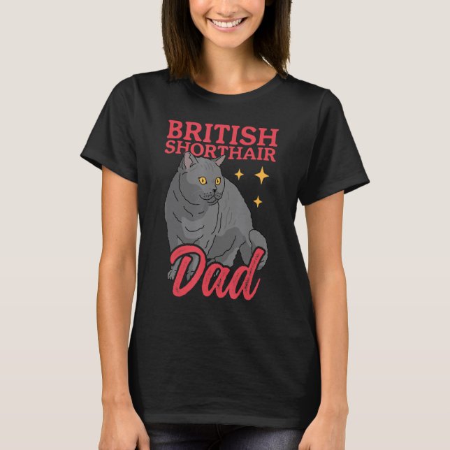 T-shirt Mens British Shorthair Papa Chat Propriétaire Brit (Devant)