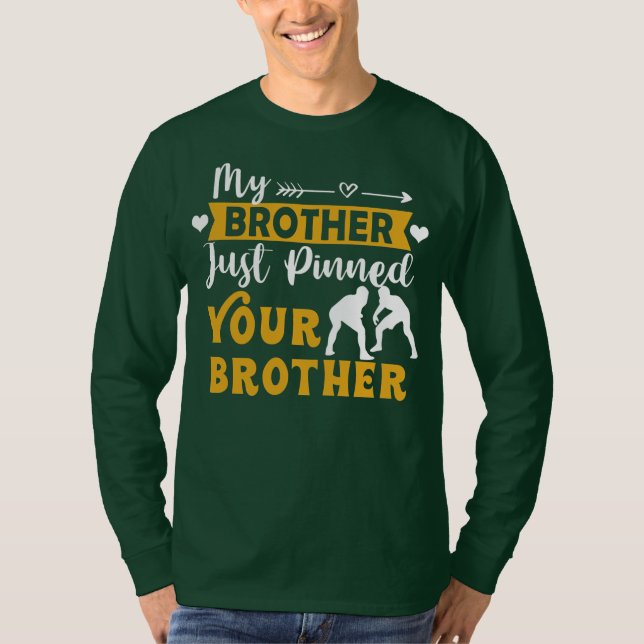 T-shirt Mens Brother Of Wrestling Athlète My Brother (Devant)