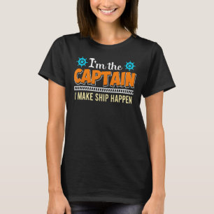 T-shirt Mens Capitaine Faire Bateau À Voilier Bateau Batea