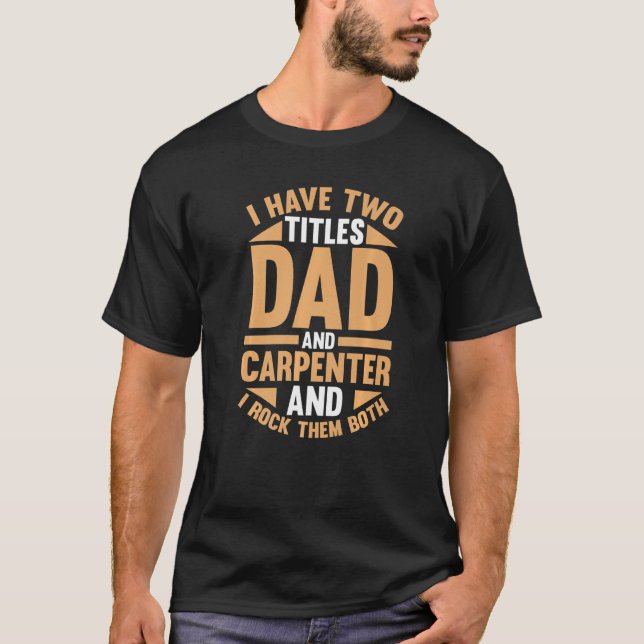T-shirt Mens Carpenter Père Papa Woodworking Woodworker L (Devant)