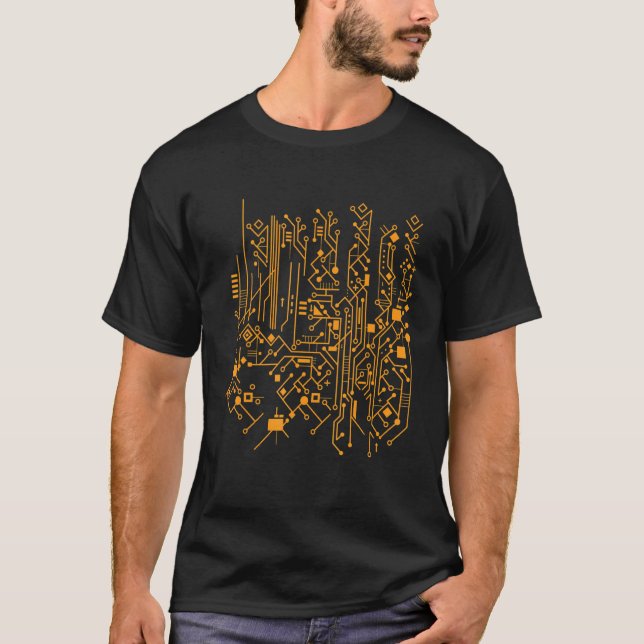 T-shirt Mens Carte mère Carte mère Circuit Cpu Nerd It E (Devant)