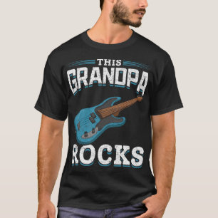 T-shirt Mens Ce Grand-Père Rocks Retraité Bassistance Retr