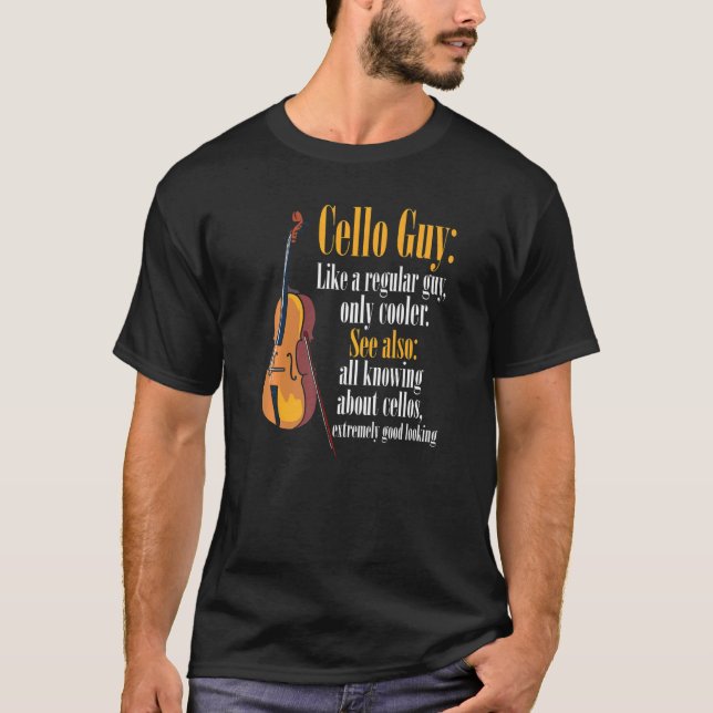 T-shirt Mens Cello Guy Définition Cello Player Cellists Ce (Devant)
