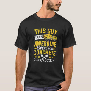 T-shirt Mens Cement Expert Pour La Construction Concrète