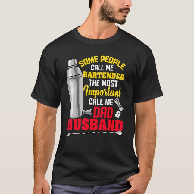 T-shirt Mens Certains M'Appelent Bartender Le Plus Importé (Devant)
