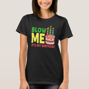 T-shirt Mens C'Est Mon Anniversaire Feu Moi Candle Gâteau 