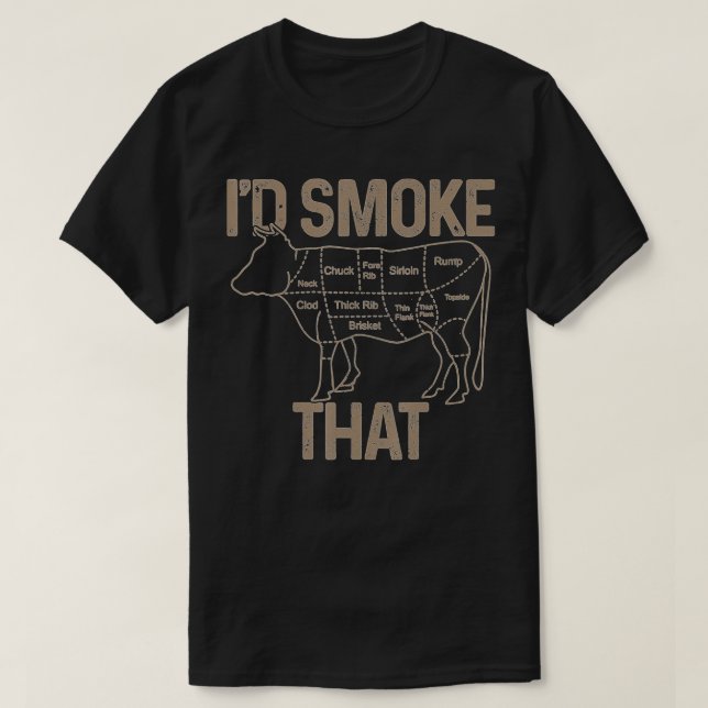 T-shirt Mens Chef Boucher Cuisinier BBQ Je fumerais ce boe (Design devant)