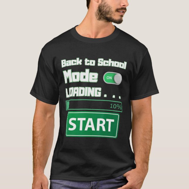 T-shirt Mens Ck To School Mode Loading – Gamer Style Humor (Devant)