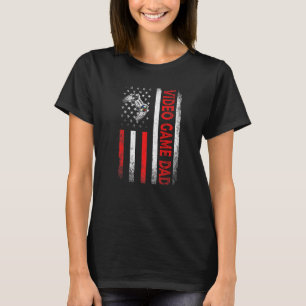 T-shirt Mens Classic Retro American Flag Jeu vidéo Papa Me