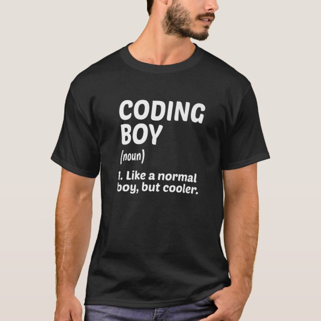 T-shirt Mens Coding Boy Definition Noun Software Developer (Devant)