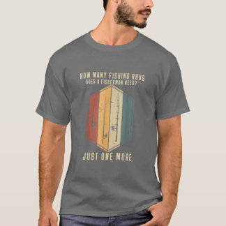 T-shirt Mens Combien De Rangs De Pêche Un Pêcheur A-T-Il B
