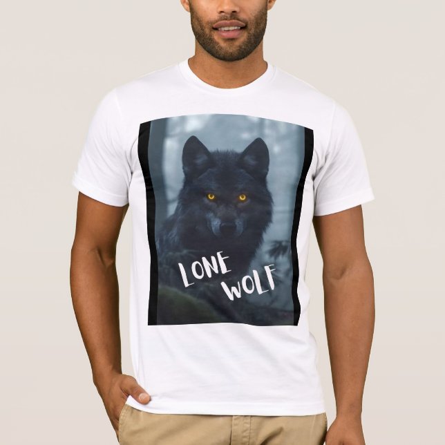 T-shirt mens (conception de loup solitaire) (Devant)