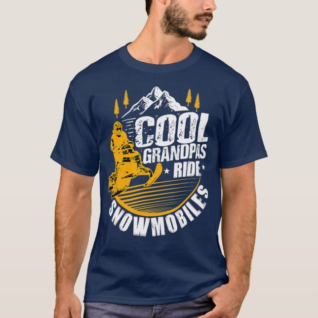 T-shirt Mens Cool Grandpas Circuler Snowmobiles Cadeau amu (Devant)