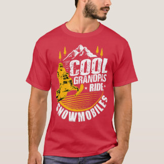 T-shirt Mens Cool Grandpas Circuler Snowmobiles Cadeau Fun