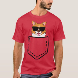 T-shirt Mens Corgi Corgi Dans Pocket Cute Corgi Papa Cadea