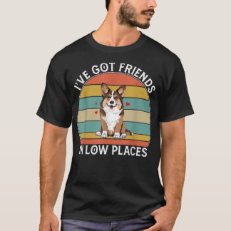 T-shirt Mens Corgi live a des amis dans les endroits bas P