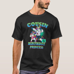 T-shirt Mens Cousin De L'Anniversaire Princesse Dabbing Un