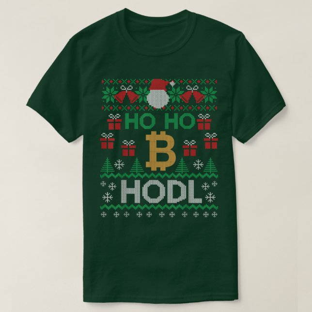T-shirt Mens Cryptocurrency Ho ho Hodl Bitcoin Ugly Christ (Design devant)