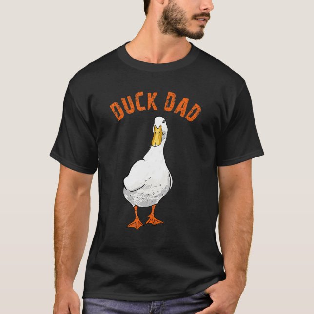 T-shirt Mens Cute Duck Dad Lover Illustration Duck Owner (Devant)