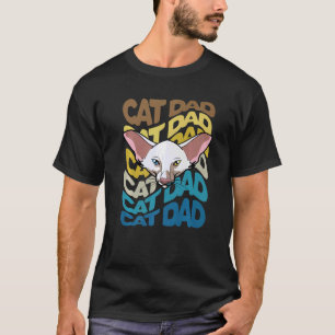 T-shirt Mens Cute Oriental Shorthair Chat Papa Retro Vinta