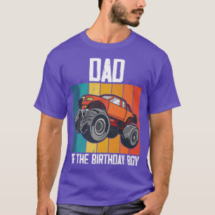 T-shirt Mens Dad Of The Birthday Boy Fathers Monster Truck